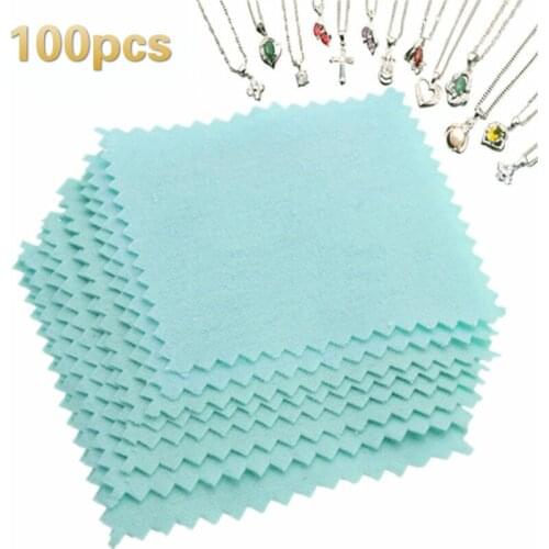 100pcs/Pack Polish Cleaning Polishing Cloth With Package Cleaning Cloth Wiping Cloth Of Jewelry