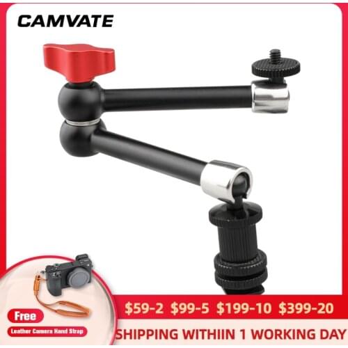 CAMVATE DSLR Camera 11" Articulating Rosette Arm Camera Magic Arm with Standard 1/4"-20 Threaded Screw Adapter& Cold Shoe Mount