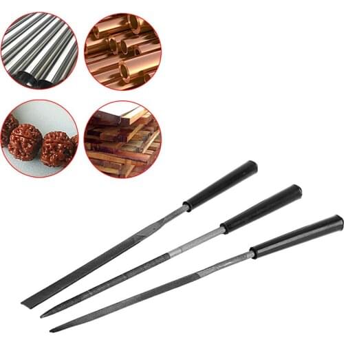 3Pcs Wood Sculpture Metal Crafts Diamond Needle Files Set for Ceramics Glass