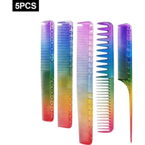 5PCS/Set Anti-static Unbreakable Hairdressing Comb Hair Cutting Brush Salon Comb Brushes Set For Hair Salon Hair Styling Tools