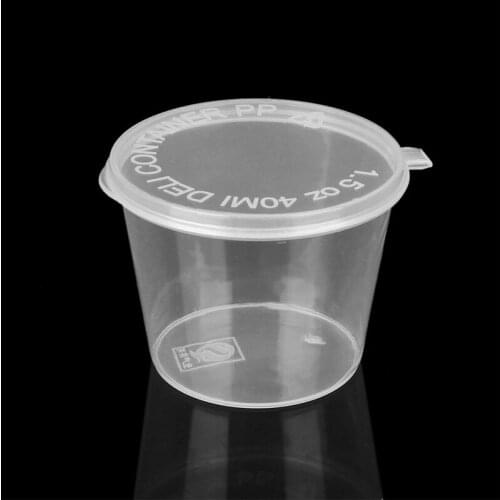 50pcs 25/30/45ML Clear Food Sauce Containers Package Box With Lid Portable Disposable Portable Plastic Storage Containers Boxes