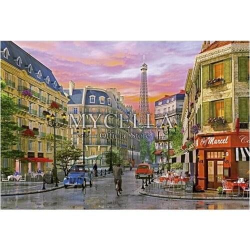 5D DIY Diamond Painting Rue Paris City Tower scenery Needlework Embroidery Cross Stitch Rhinestone Handmade Crafts Home Decor
