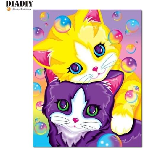 5D diy Needlework diamond embroidery round Crystal cat diamond picture mosaic diy diamond painting cross stitch stickers