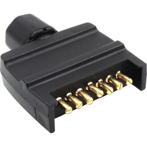 7 Pin 12V Black Power Socket Converter Round Flat Female +Male Rectangle Caravan Trailer Part Boat