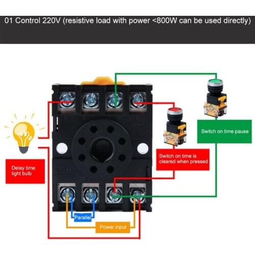 YYSD AC/DC 12v-380v DH48S-S Programmable Time Relay Cycle control Delay w Socket Base