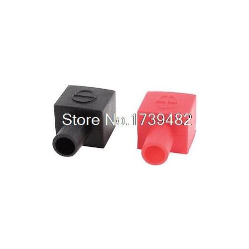 Auto Car Battery Terminal Cover Soft Plastic Insulation Boot Black Red Pair