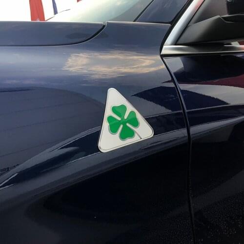 Car four-leaf clover decorative stickers suitable for Alfa Romeo Giulia Stelvio modified fender qv side standard accessories
