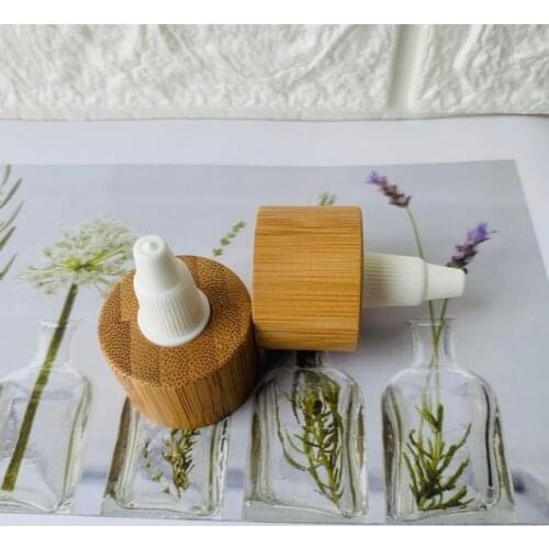 Free Shipping Custom Engraving Logo 18/410 20/410 24/410 Bamboo Lotion Top Caps Lids Covers For Skin Care Packaging' Bottles