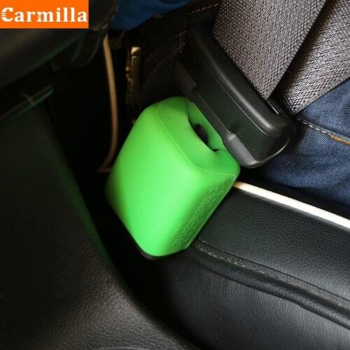 Carmilla 1Pc Silicone Seat Belt Buckle Covers Clip Anti-Scratch Cover Auto Safety Button Interior Accessories