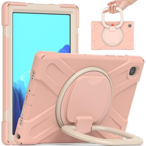 360 Degree Rotary Stand Case For Samsung Galaxy Tab A7 SM-T500 T505 Silicone Shockproof Cover Holder with Handle