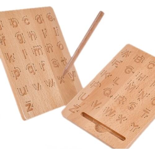 Baby Alphabet Tracking Board Montessori Education Wooden Toys Graphic Track Kids Writing Practice Letters Digitals Teaching Aids