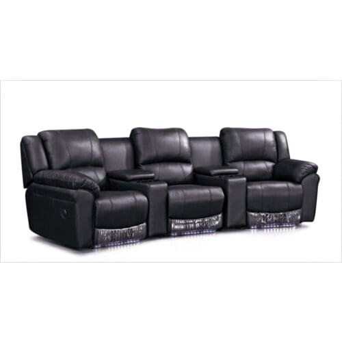 Home furniture Cinema chair theater sofa with leather sofa recliner Black