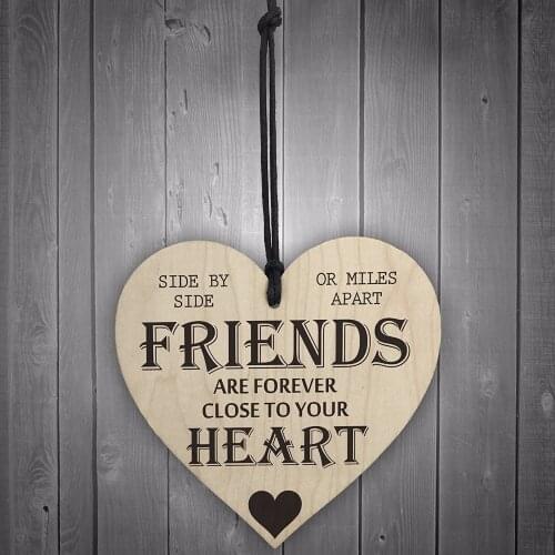Friends Are Forever Wooden Hanging Heart Friendship Sign Costumes Christmas Home DIY Tree Decorations
