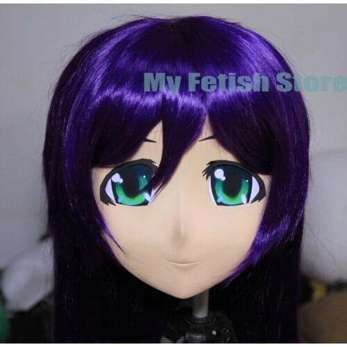 KM91828)Quality Hand made Female Resin Full Head Mask Cosplay Japanese Anime Role Kigurumi Mask Handmade Crossdress Mask