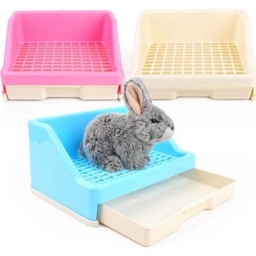 Rabbit Litter Box With Drawer Small Animal Potty Corner Toilet Corner Potty Trainer for Guinea Pigs Chinchilla Small Animals