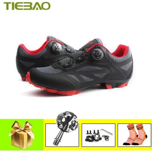 Tiebao Mountain Bike Sneakers Men Sapatilha Ciclismo Mtb Bicycle Pedals Self-locking Breathable Athletic Riding Cycling Shoes