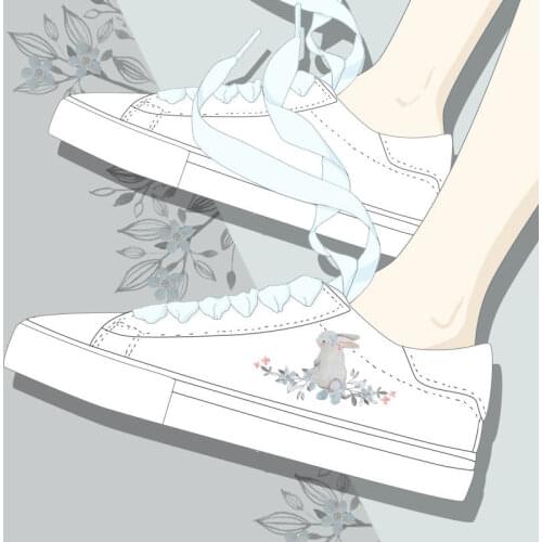 Spring Autumn Women Vulcanize Shoes Female PU Leather Flats Shoes Woman Cute Cartoon Print Casual Sneakers Lolita Girls Shoes