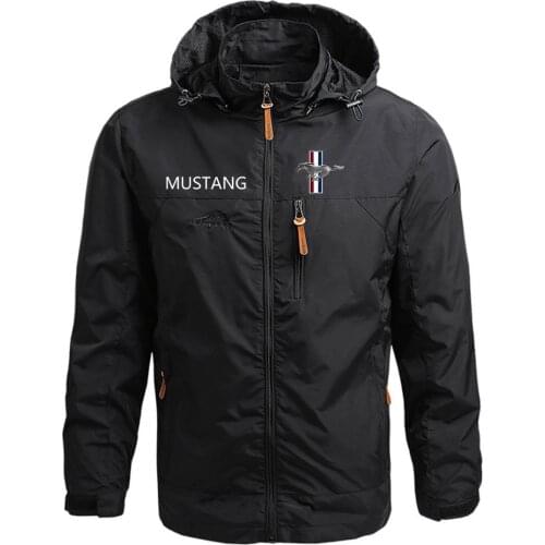 Mustang Mens Fashion Comfortable Printing Zipper Movement Fitness Windproof Style Jackets