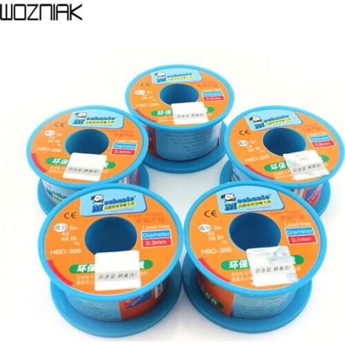 HBD-366 Tin Solder Wire Lead-Free Solder Melt Rosin Core Phone Repair 0.3mm 0.4mm 0.5mm 0.6mm 0.8mm