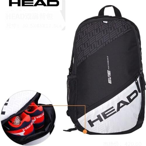 Elite Series Original HEAD Tennis Backpack 1-2 Rackets Raquete Tenis De Padel Sports Bag Portable Shoulder Bags Shoes Warehouse