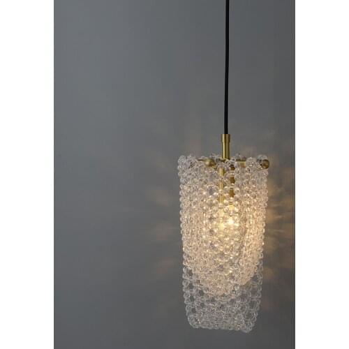 Nordic Art Crystal Hand-Woven Chain Chandelier E14 Light Luxury Bedroom Living Room Restaurant Corridor Suspensi Decor Lamp