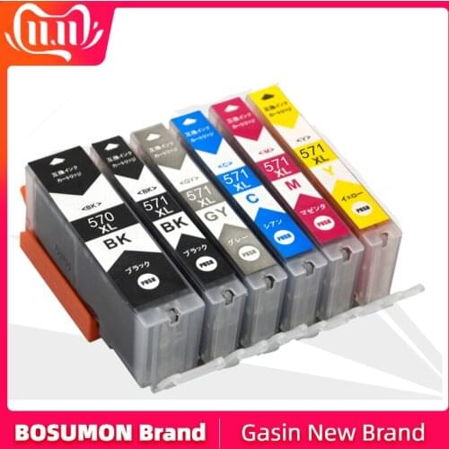 6PCS PGI 570 CLI 571 PGI-570BK compatible ink cartridge for canon PIXMA MG7750 MG7751 MG7752 MG7753 TS8050 TS8051 printer