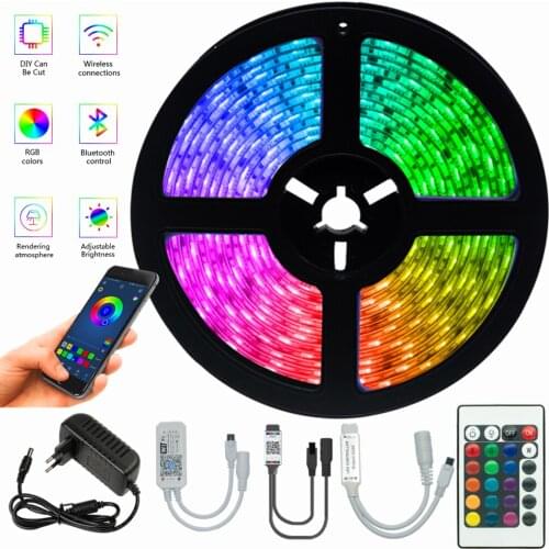 LED Light Strip RGB 5050 WIFI Bluetooth Controller Flexible Decoration Backlight Small Night Light Indoor Luminous Lights Strips