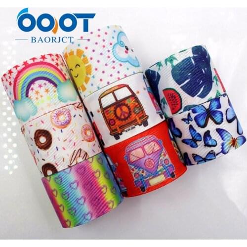 OOOT BAORJCT 184092 38 mm 10 yards Cartoon Ribbons Thermal transfer Printed grosgrain Wedding Accessories DIY handmade material
