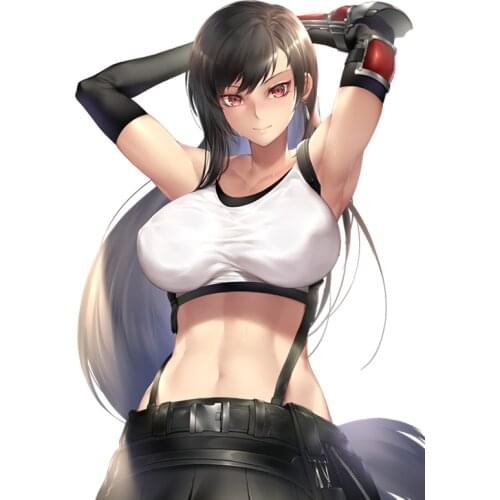 Tifa lockhart in Final Computer Games ! Removable colored car stickers for volkswagen bmw e46 bmw e90 passat b6 car sticker automobile car accessories