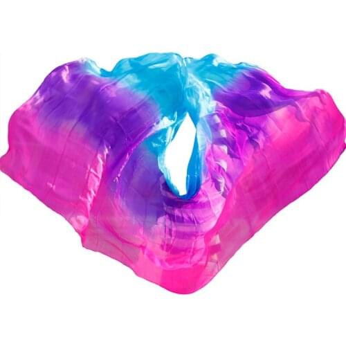 Customized 100% Silk Belly Dance Veil Popular Dance Accessories Silk Veils Hand Dyed Gradient Color Veils 5 Sizes 250/300x114 cm
