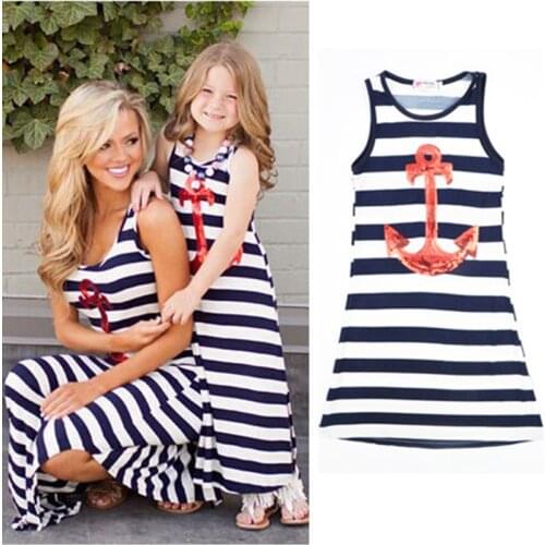 Fashion Family Matching Clothes Mother Daughter Dresses Women Dress Baby Girl Mini Dress Mom Baby Girl Party Clothes
