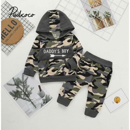 Winter Dad Love Boys Clothing Set 2020 Autumn Camouflage Warm 2Pcs Outfits Toddle Baby girls Warm Coats And Pants Tracksuit Sets