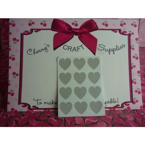 1.9cm Light Grey Glamour Heart Sticker
