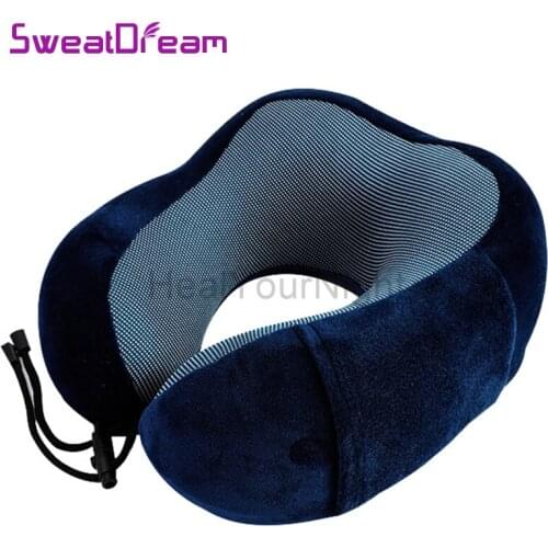 1PC New U Shaped Travel Pillow Car Memory Foam Pillows Neck Pillow Support Headrest Cushion Soft Nursing Cushion Black Gray