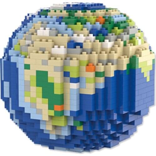 1268PCS+ Earth Micro Building Blocks Figures Space Diamond Mini Brick Christmas Toys For Kids Friend Collection Gift 6603