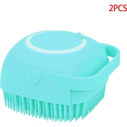 2pcs Pet Dog Shampoo Massager Brush Cat Massage Comb Grooming Scrubber Shower Brush for Bathing Short Hair Soft Silicone Brushes