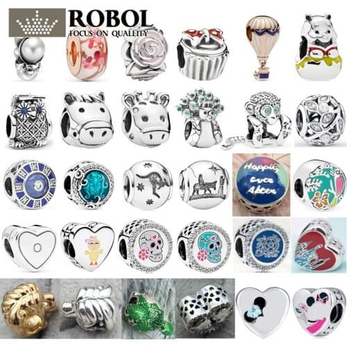 24 2021 New Popular 100% 925 Sterling Silver Fashionable Beads, Such As Yellow Duck, Monkey, Piggy, Etc Jewelry for Women