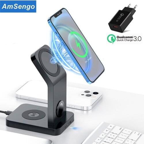 3 in 1 Magnetic Wireless Charger 15W for Magnetic iPhone 12 pro Max Chargers For Apple Watch Airpods pro Fast Charging Station