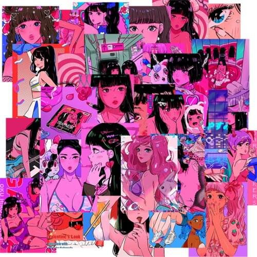 30pcs Honey Gril Waterproof Suitcase Bike Motorcycle Helmet Car Styling Accessories Stickers