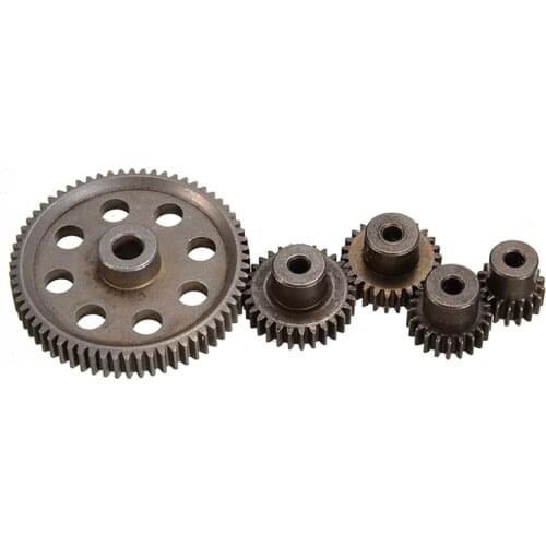 5pcs Metal Pinion Big Motor Gear 17T-64T For RC 1/10 HSP 94111 94107 94123 Metal Diff Main Gear RC Car Accessories
