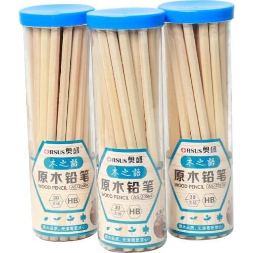 Log Pencil 50 / Barrel 30 Pencil Without Eraser Environmental Protection Pencil Student Stationery Cute Set Gift