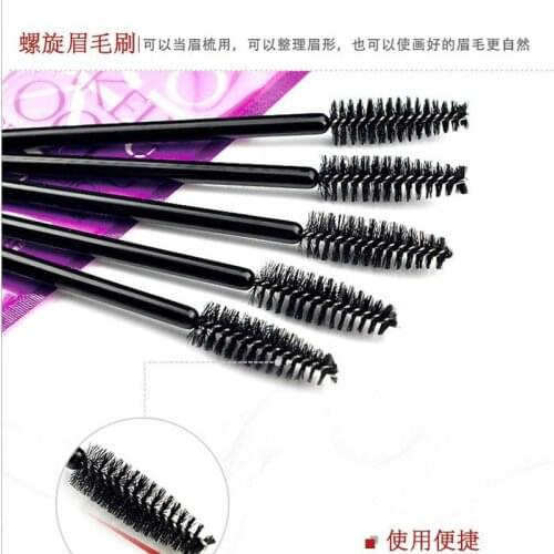 50pcs Spiral Eyelash Comb Disposable Makeup Brush Angled Eyelash Comb Makeup Tool
