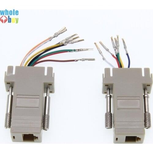 500pcs/lot DB9 Female to RJ12 RJ45 Female DB9 to RJ45 DB9 to RJ12 Adapter for connecting 9-pin serial devices notebooks printers