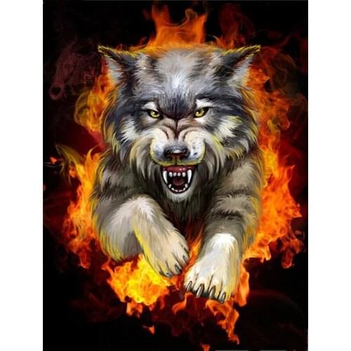 5d diy diamond painting animal wolf full square round diamond embroidery rhinestones pattern needlework home decoration CV24