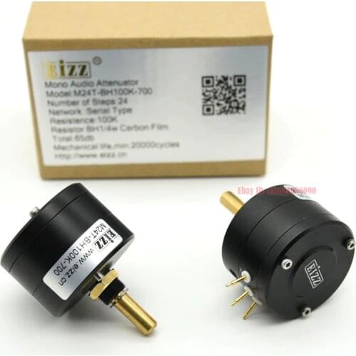1PCS EIZZ HIFI 24-Step Momo Attenuator Potentiometer LOG 10K 25K 50K 100K 250K