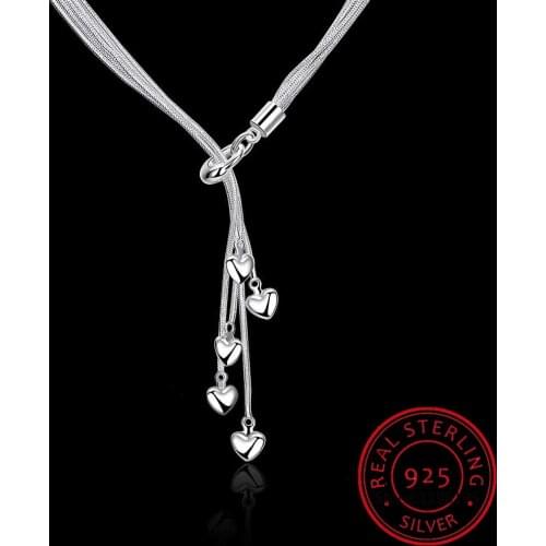 Newest Luxury 925 Sterling Silver Necklace Chain Long Tassel Pendant Five Star Maxi Necklace For Women Fine Jewelry Gift