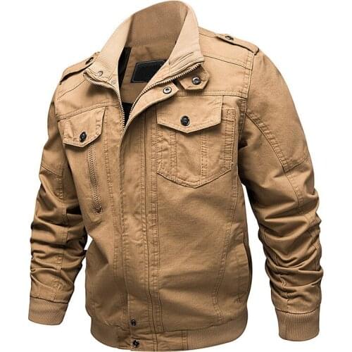 Spring Air Force Pilot Military Jacket Men Cargo Tactical Bomber Jacket Male Casual Zipper Flight Cotton Coat Jacket 5XL 6XL