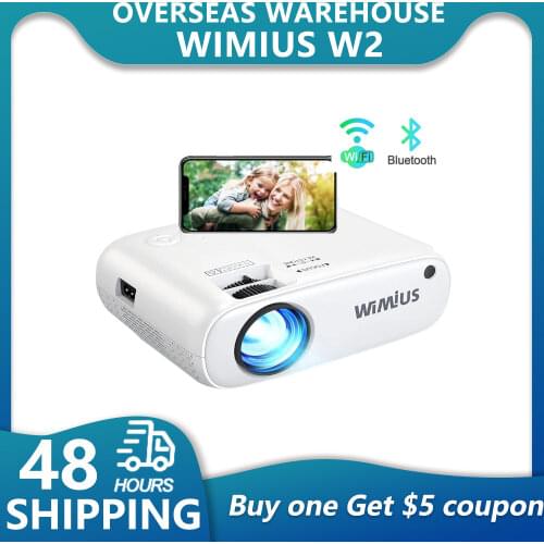 WiMiUS WiFi Bluetooth Projector 6500 W2 Portable Mini Projector Full HD 1080P Wireless Mirroring 250" Projector for iOS/Android