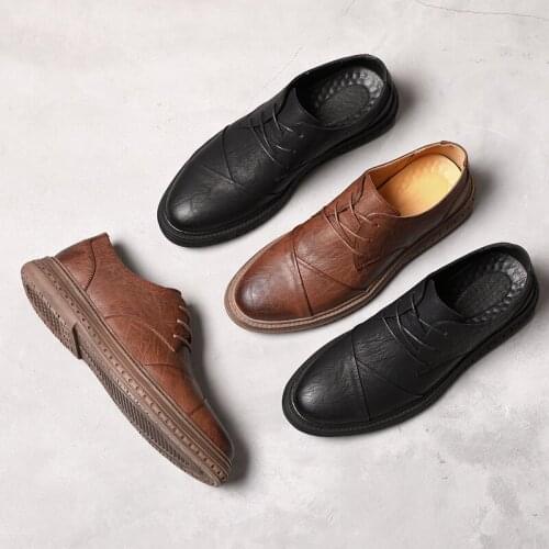 Fashion Casual Outdoor Wild Leather Men shoes Business New Comfortable Formal Shoes Black Wedding Party Dress Shoe