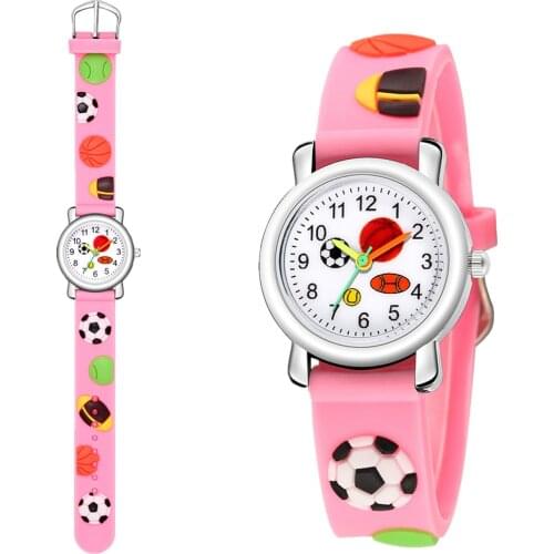 Cartoon watch 3D embossed student cartoon watch Sports style boy girl student watch Silicone Watchband Women Wristwatches